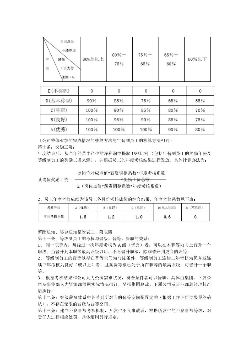 澳柯玛集团等级薪酬管理制度_第2页