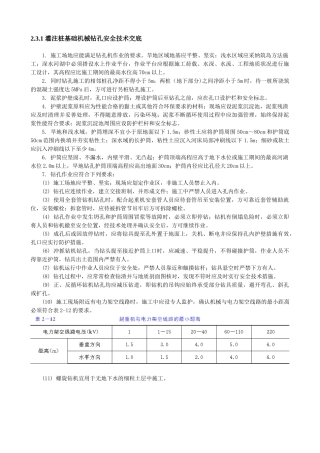 灌注桩基础机械钻孔安全技术交底