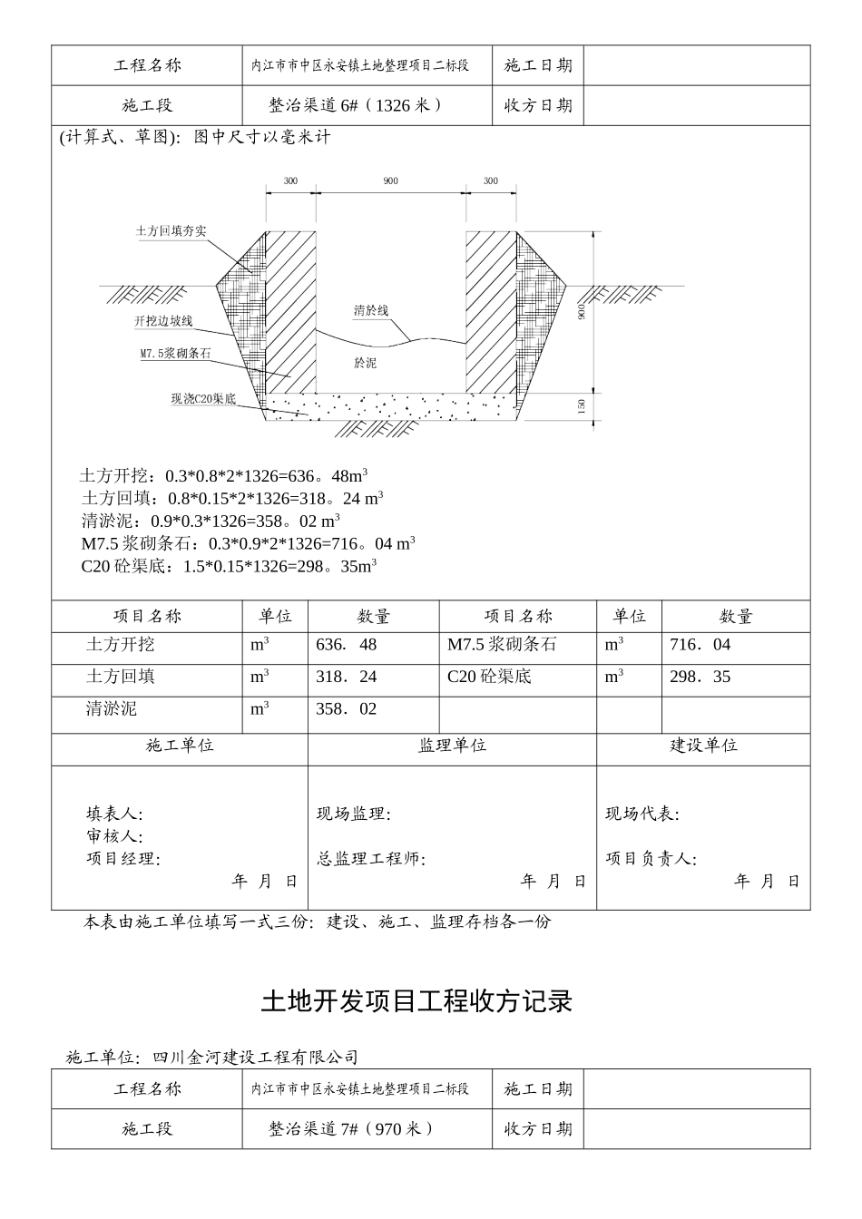 灌溉渠收方记录_第2页