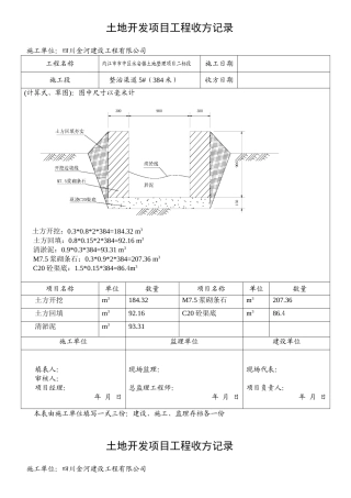 灌溉渠收方记录