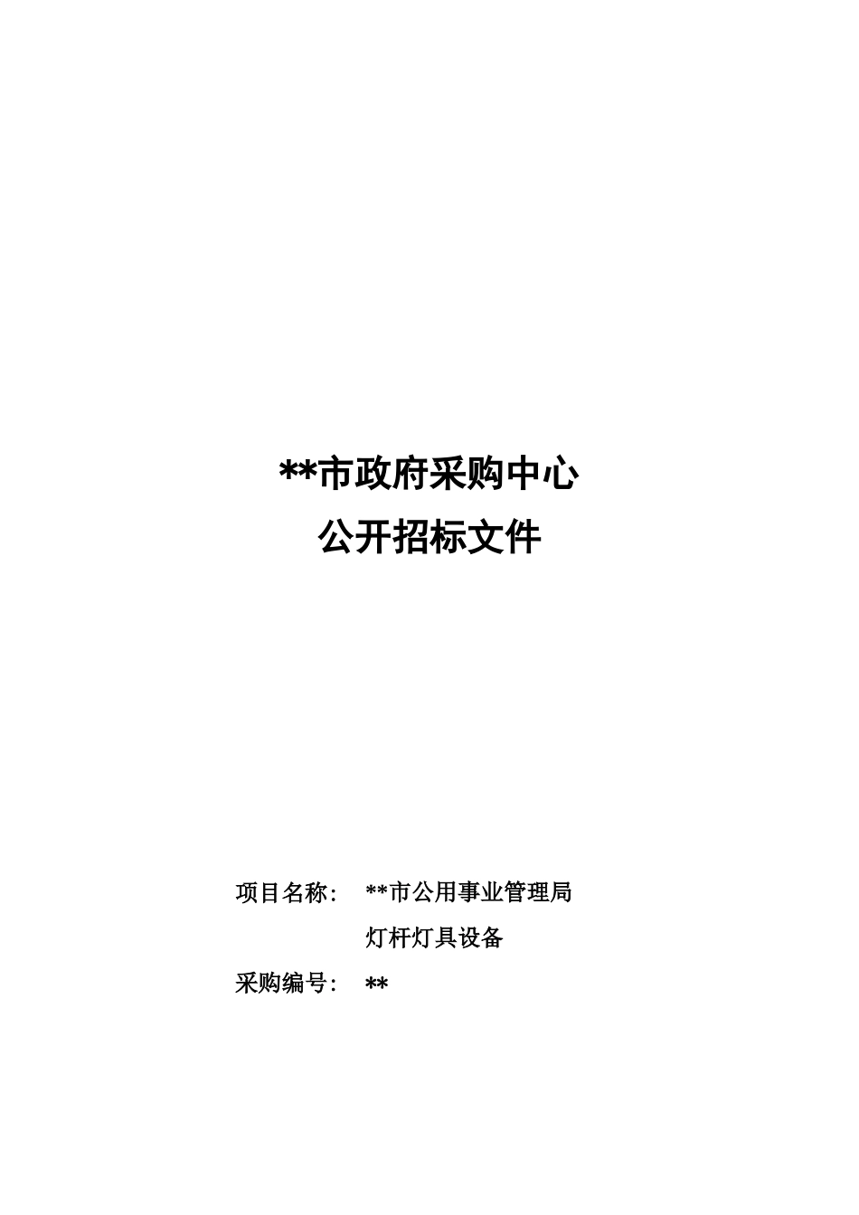 灯杆灯具设备采购招标文件_第1页