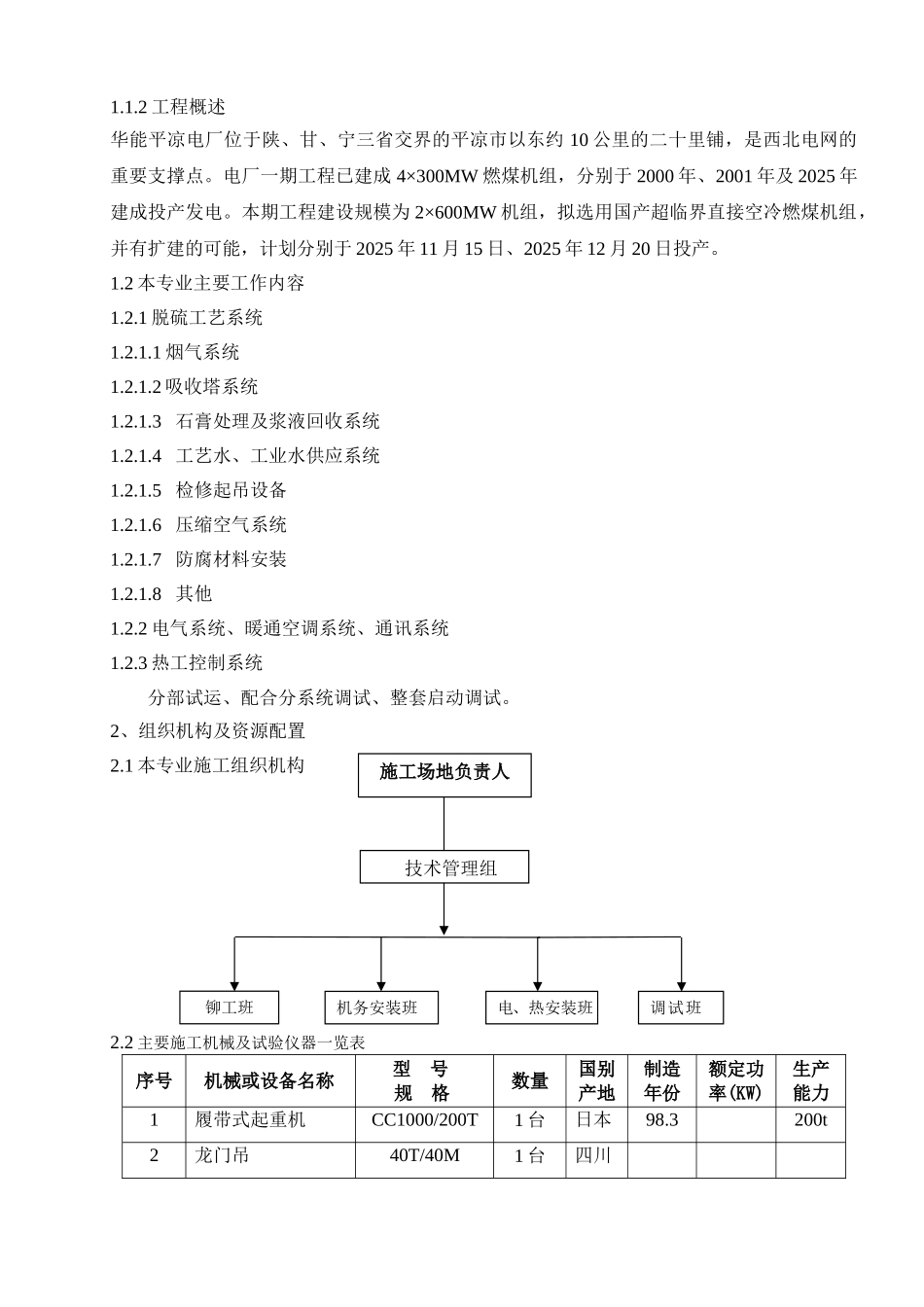 烟气脱硫工程施工组织设计_第2页