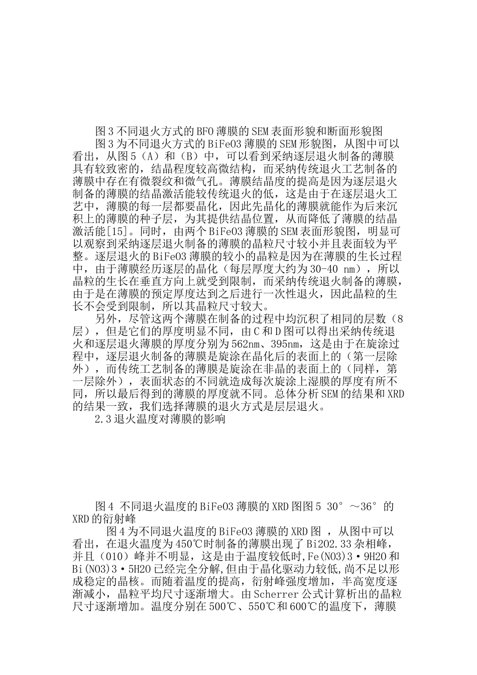 热处理工艺对铁酸铋薄膜结构和表面形貌的影响_第3页