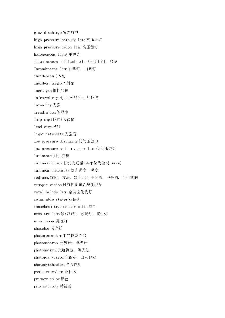 照明基本词汇中英文对照_第2页