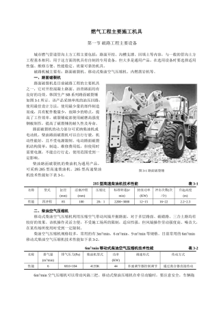 燃气工程主要施工机具