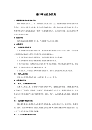 爆炸事故应急预案