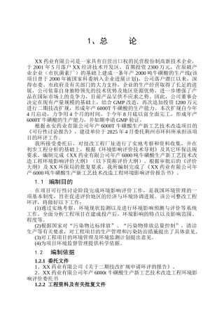 牛磺酸技改报告书