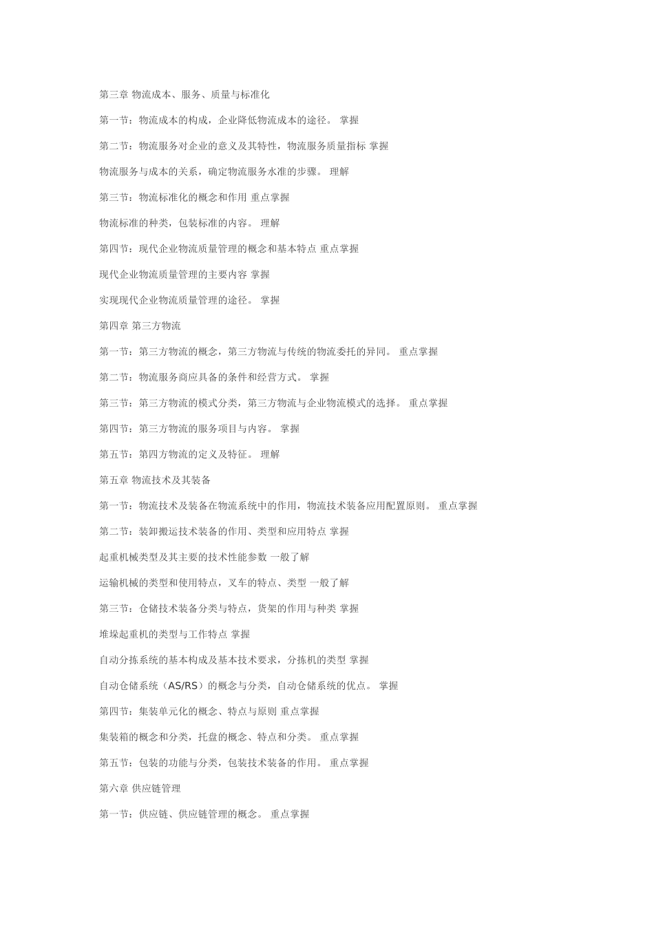 物流师大纲及试卷结构_第2页