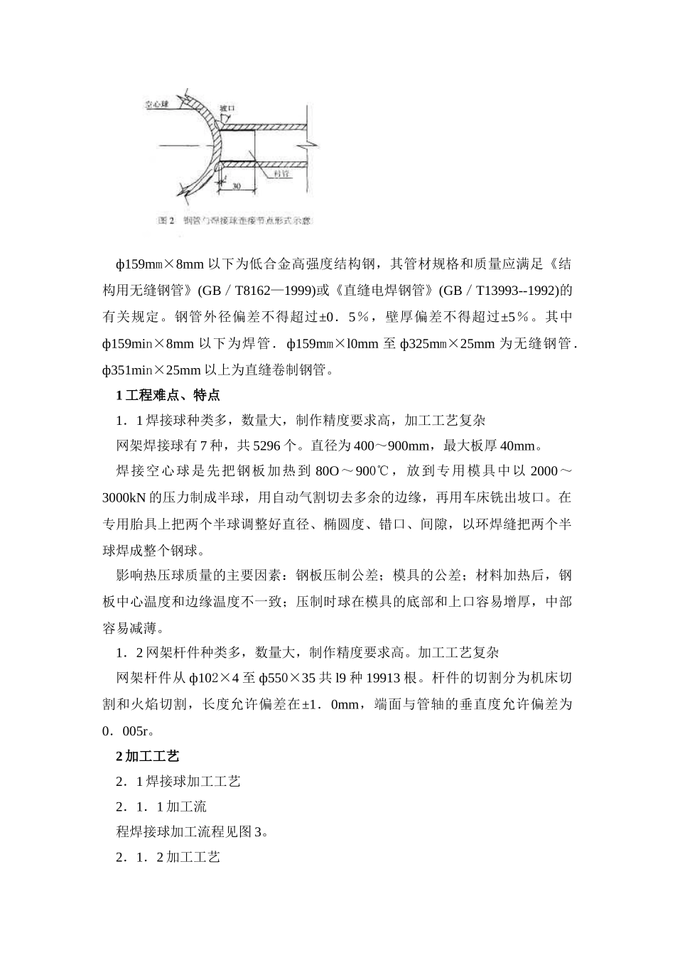 特大型焊接空心球钢网架加工制作技术_第2页