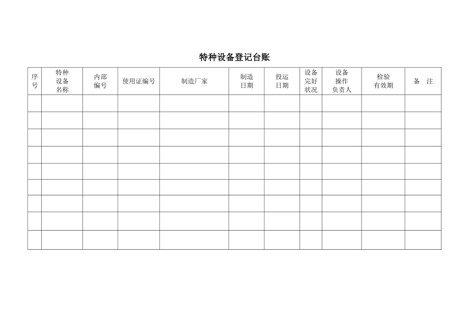 特种设备登记台账_第1页