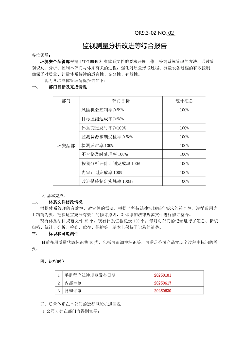 环安品部监测改进等Q_第1页