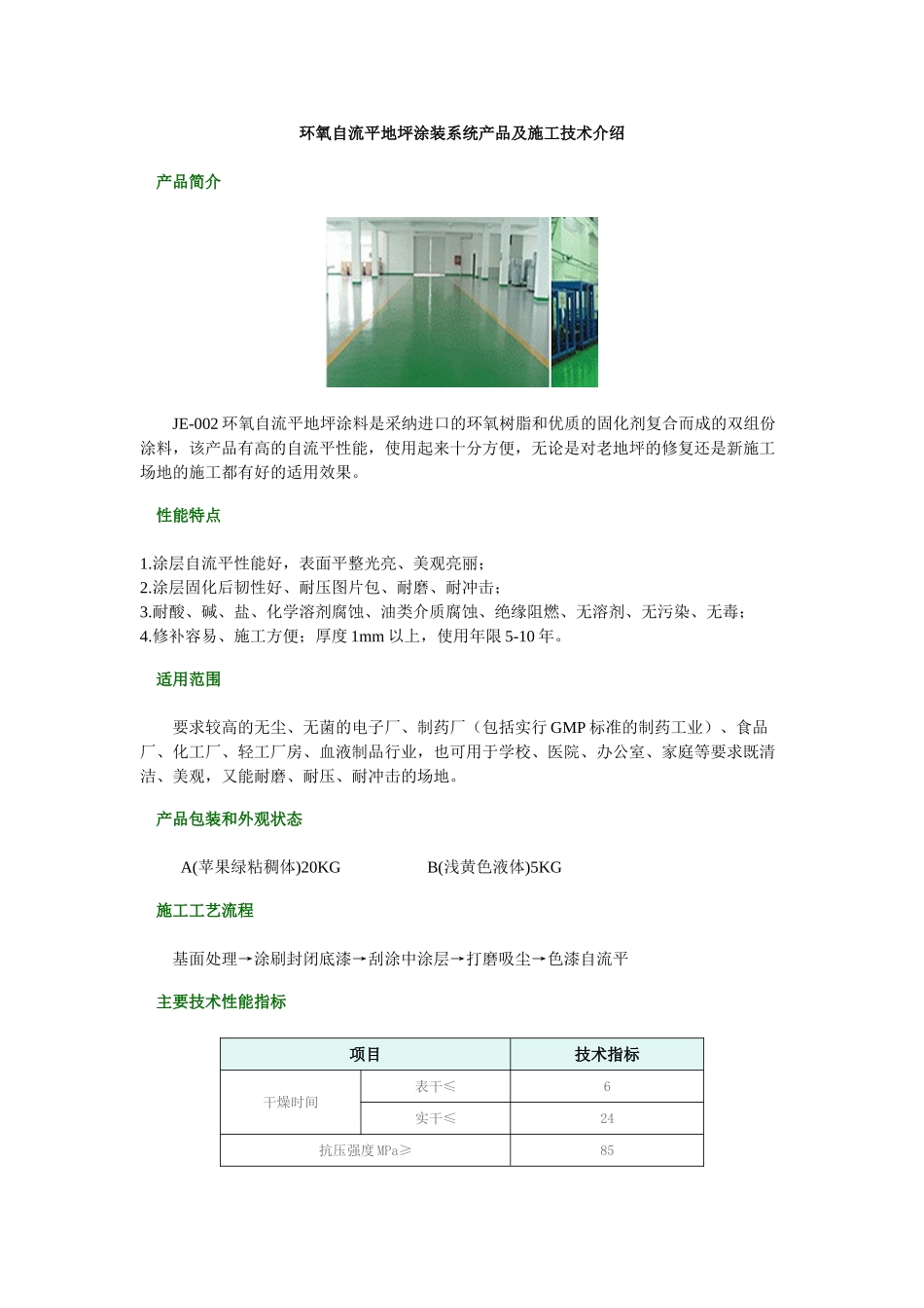 环氧自流平地坪涂装系统产品及施工技术介绍_第1页