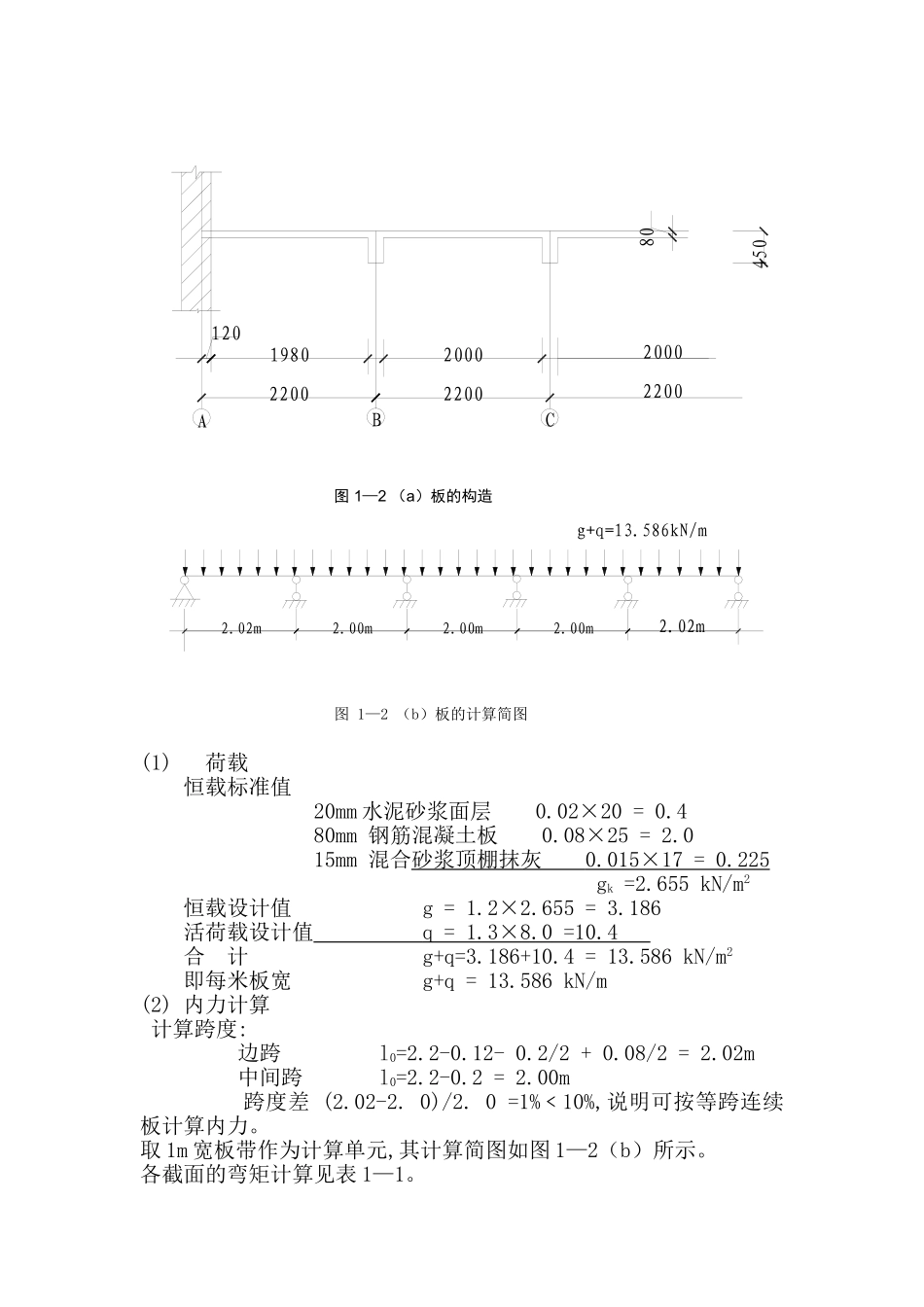 现浇单向板肋梁楼盖课程设计计算书_第2页
