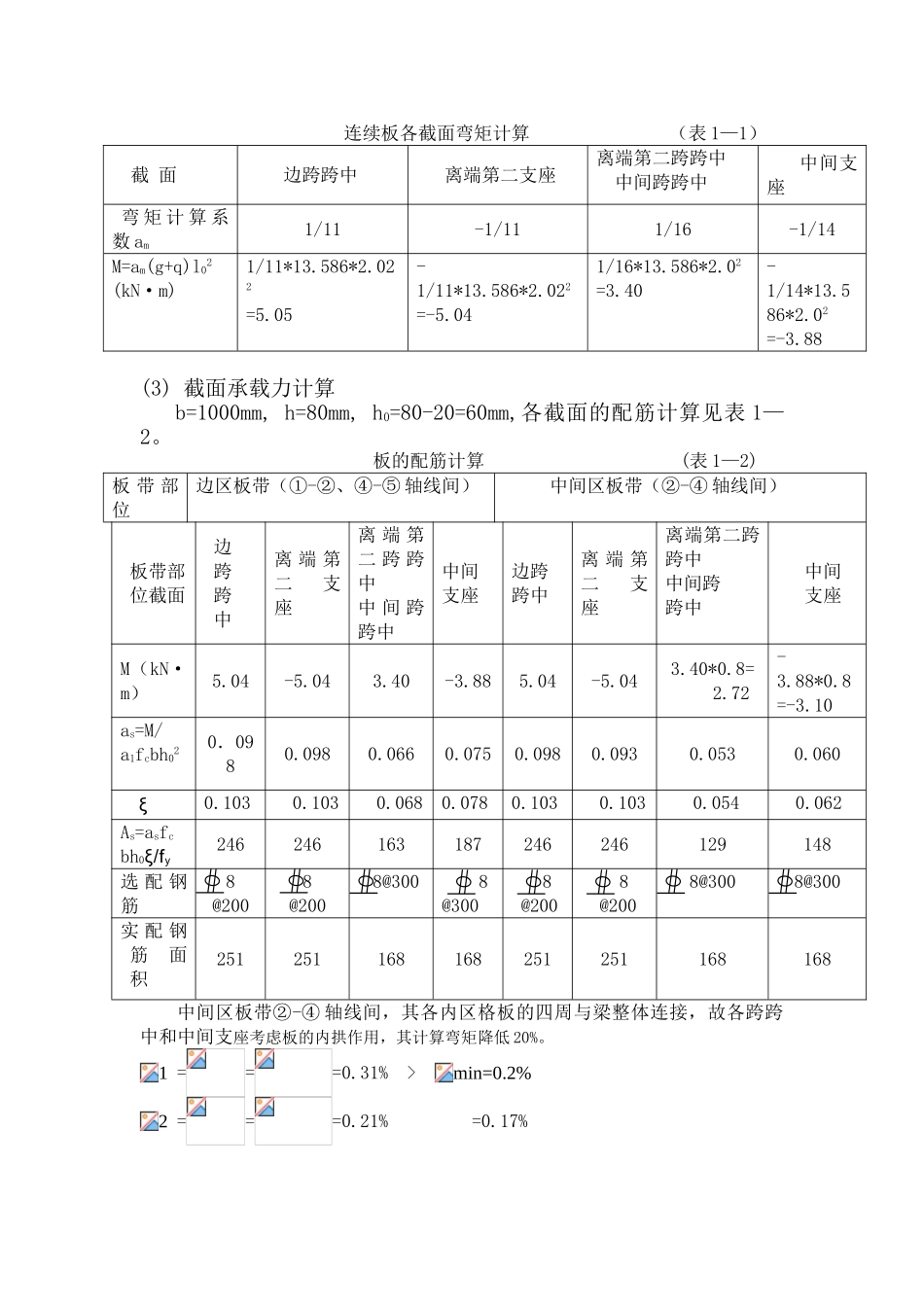 现浇单向板肋梁楼盖课程设计计算书_第3页