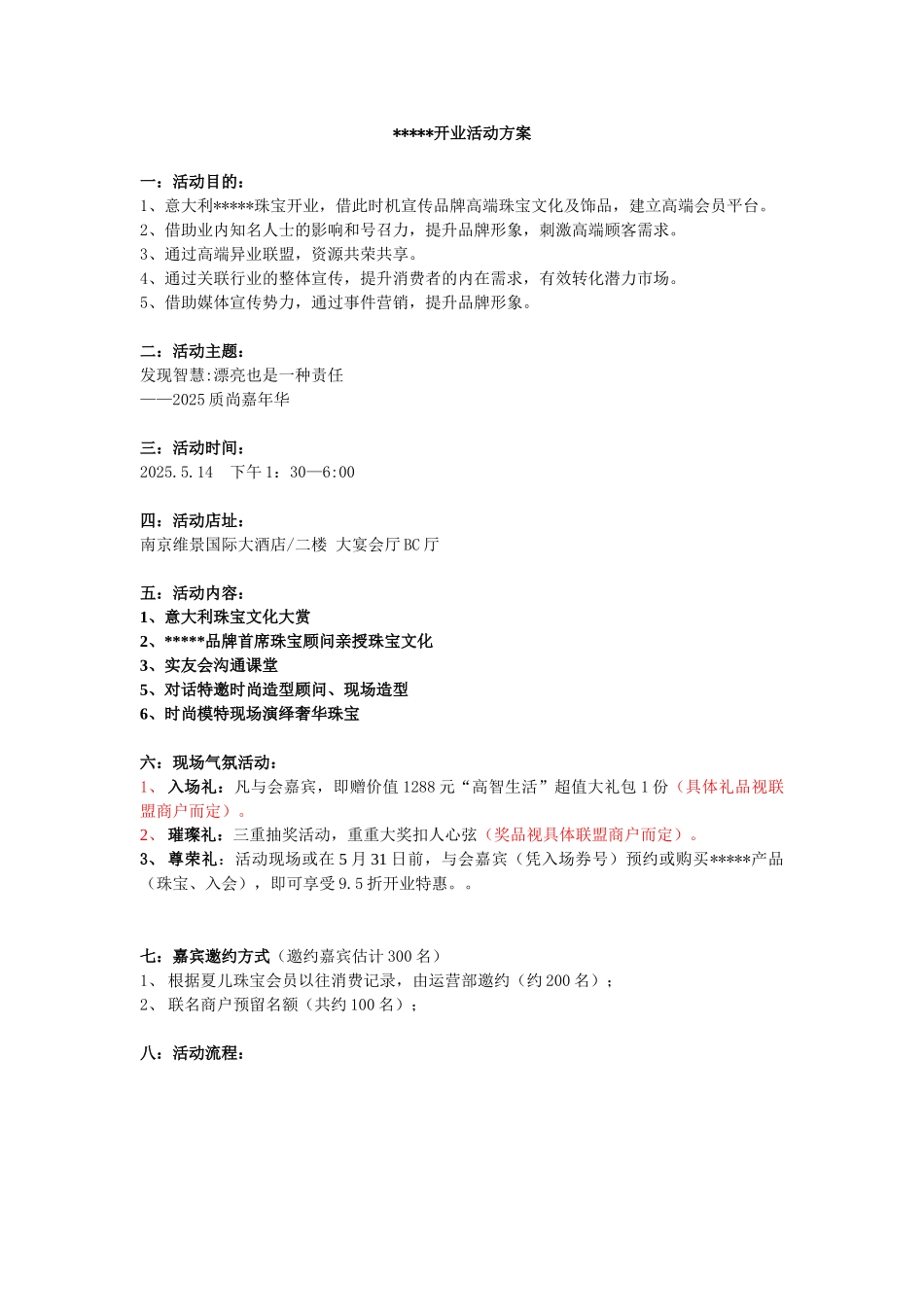 珠宝店开业方案_第1页