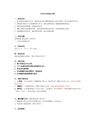 珠宝店开业方案