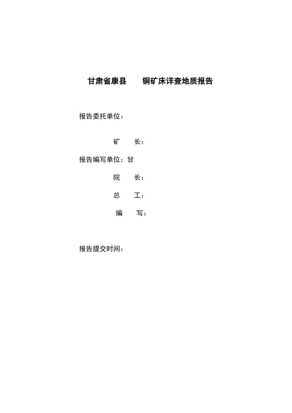 甘肃省某铜矿床详查地质报告_第2页
