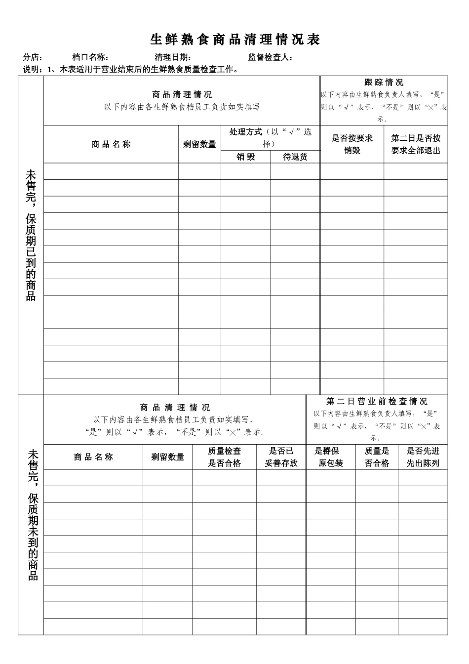 生-鲜-熟-食-商-品-清-理-情-况-表_第1页