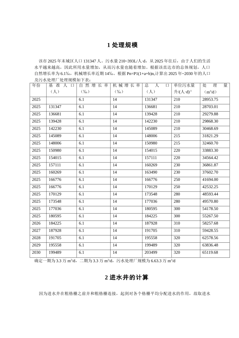 生活污水处理a2o工艺计算说明书_第2页
