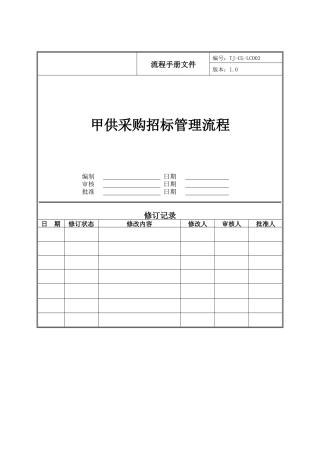 甲供采购招标管理流程