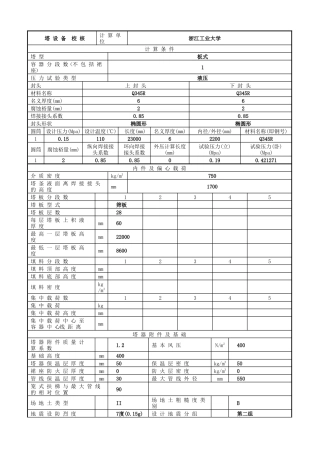 甲醇回收塔强度校核报告