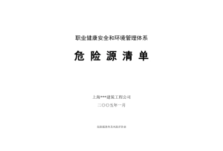 电力建设工程危险源清单及风险评价表