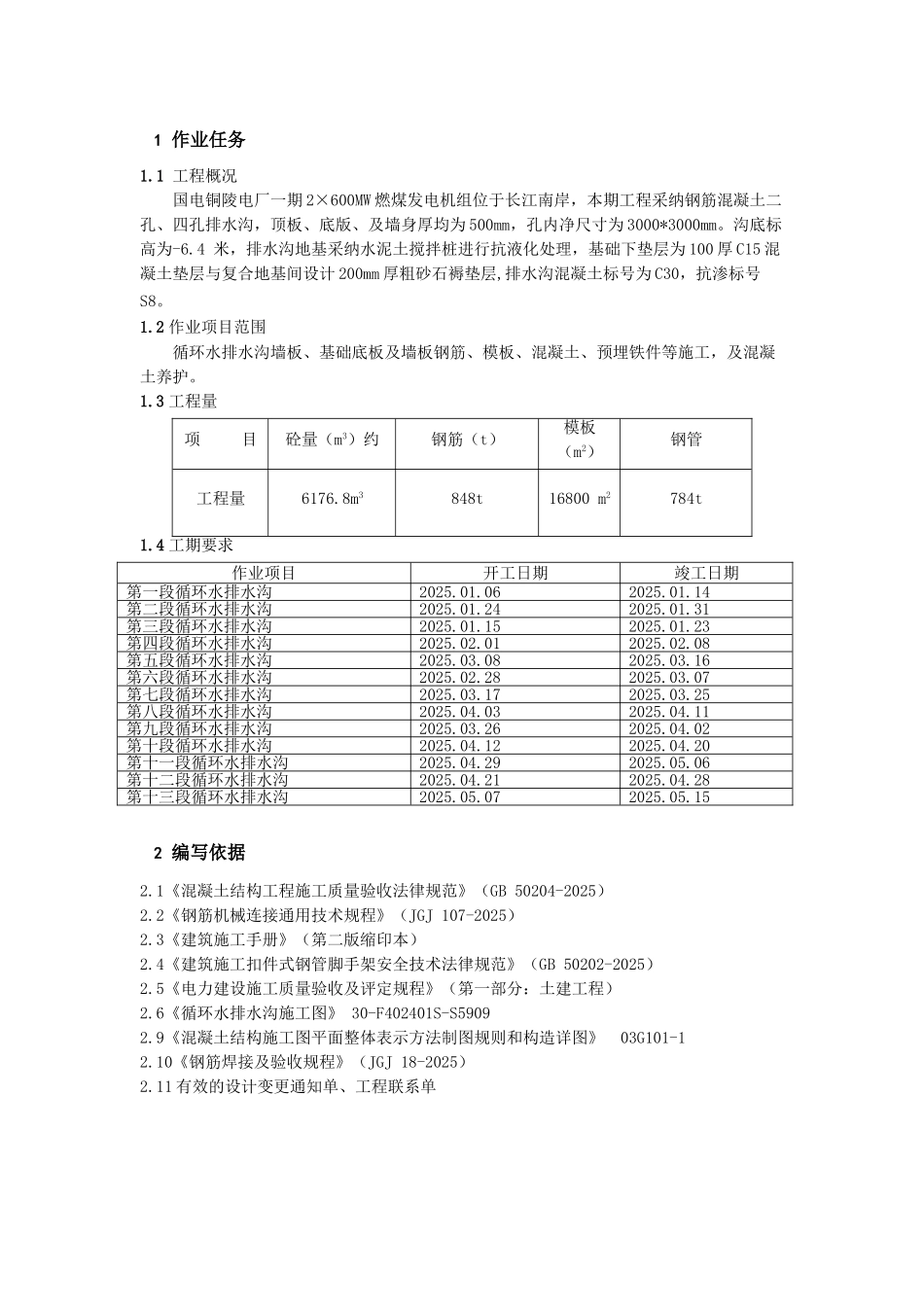 电厂循环水过路段排水沟作业指导书_第3页