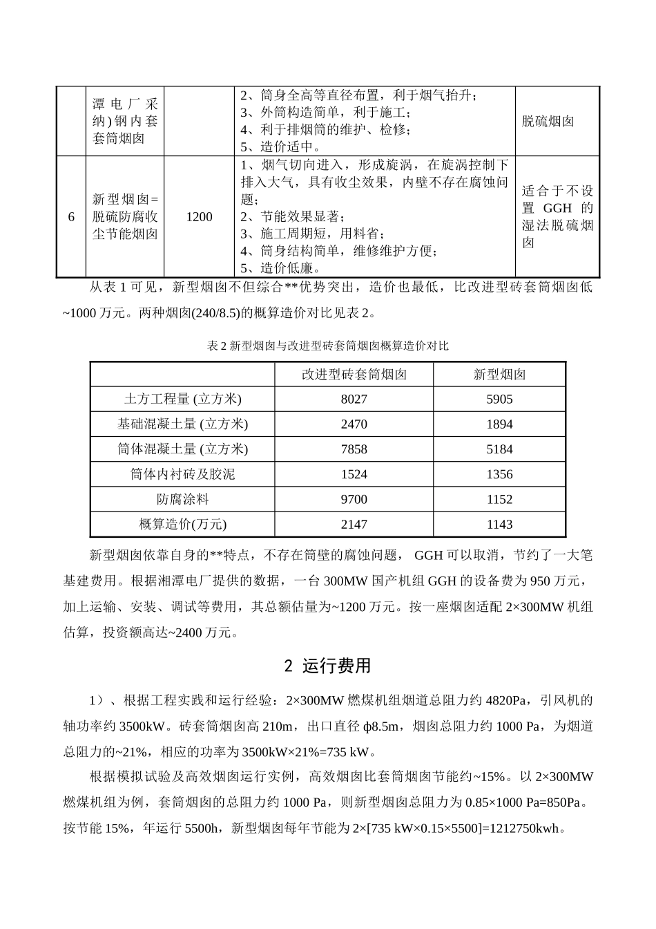 电厂采用节能烟囱技术经济分析报告_第3页