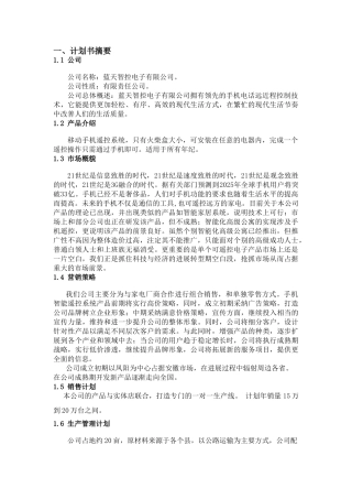 电子公司完整创业计划书-