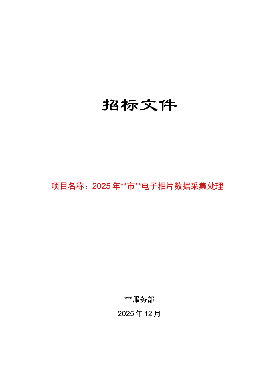 电子相片数据采集处理招标文件_第1页