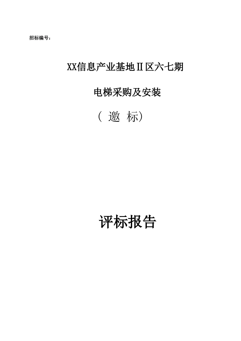 电梯评标报告-六七期_第1页