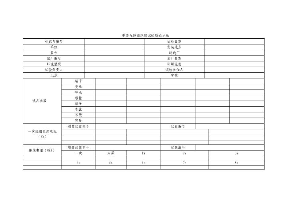 电流互感器试验原始记录_第1页