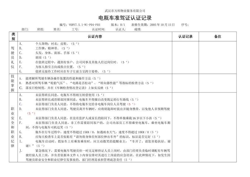 电瓶车准驾证认证记录B1_第1页