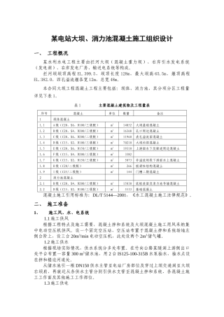 电站大坝消力池混凝土施工组织设计
