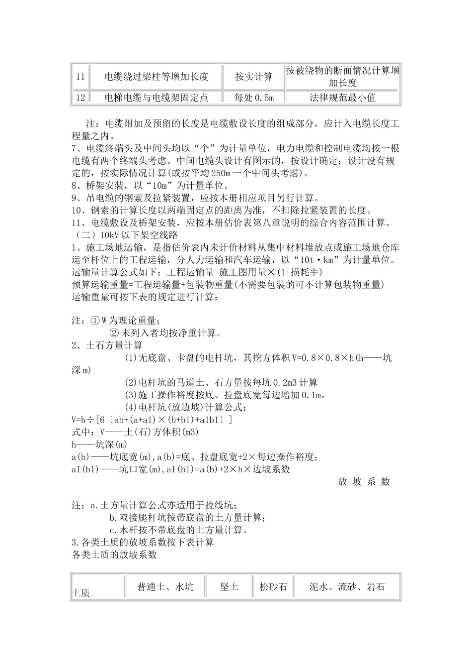 电缆工程量计算规则_第2页