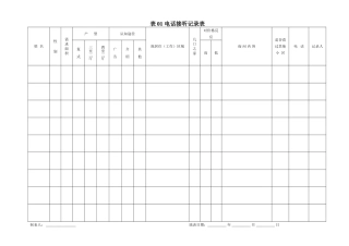 电话接听记录表
