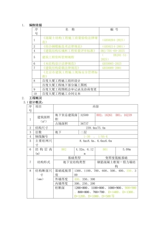 百度大厦-模板施工方案
