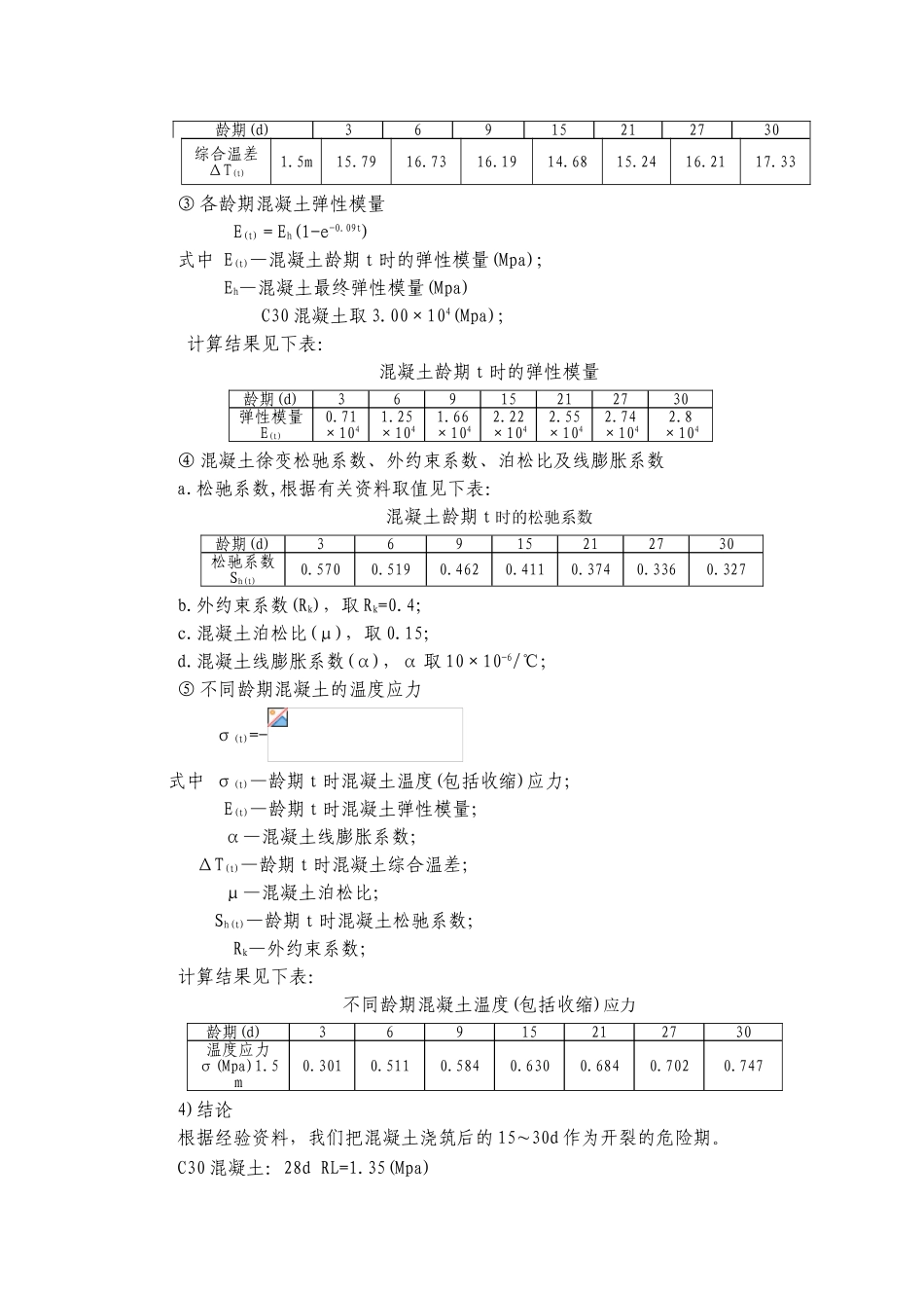 直线加速器室大体积混凝土温度应力计算_第3页