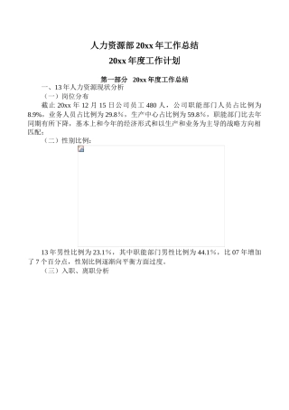 知名企业人力资源规划及总结