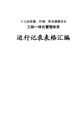 知名企业三标一体化管理体系表格汇编