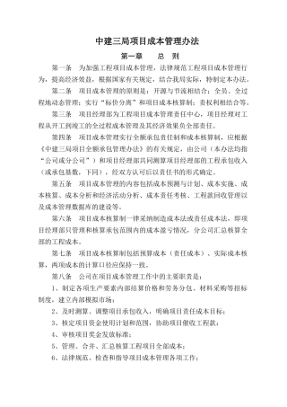 知名公司项目成本管理办法