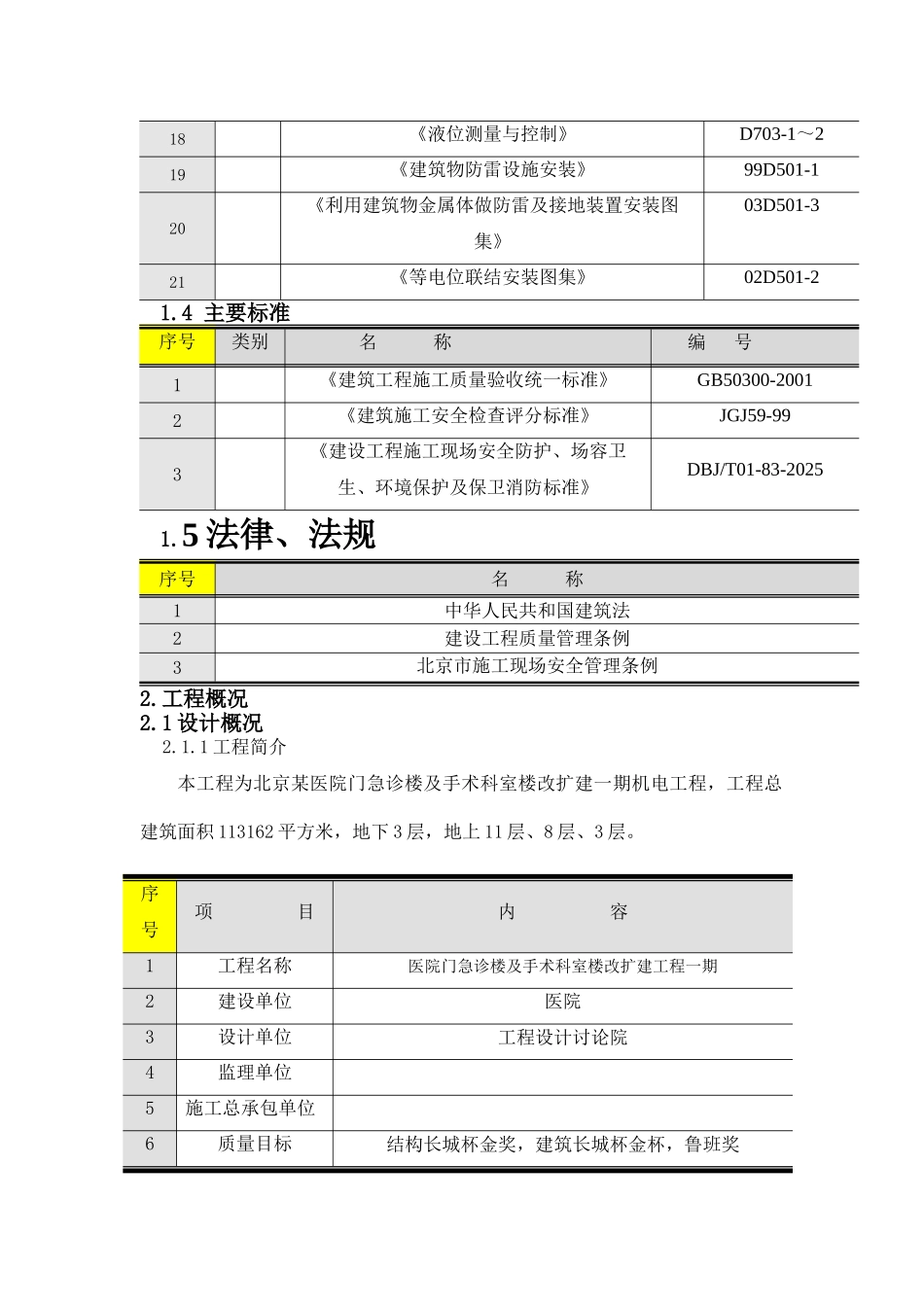 知名医院工程电气施工组织设计_第2页