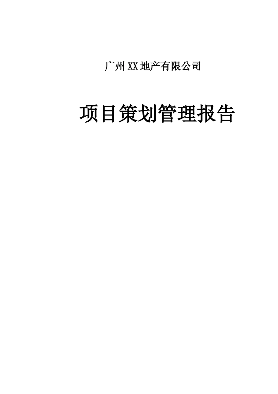 知名地产公司项目策划管理报告_第1页