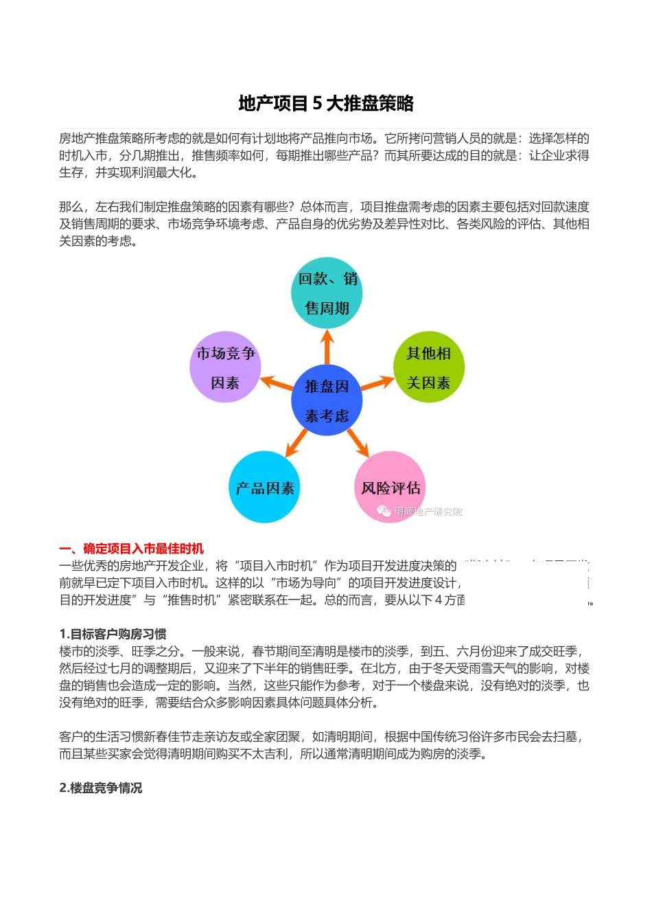 知名房企地产项目推盘策略解析_第1页