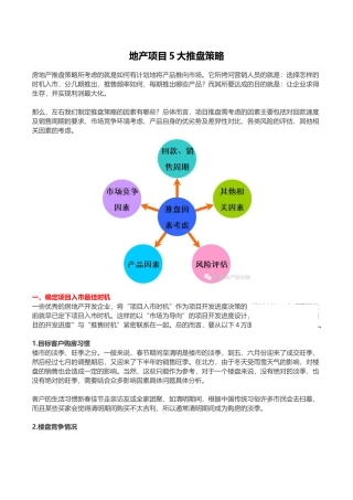 知名房企地产项目推盘策略解析