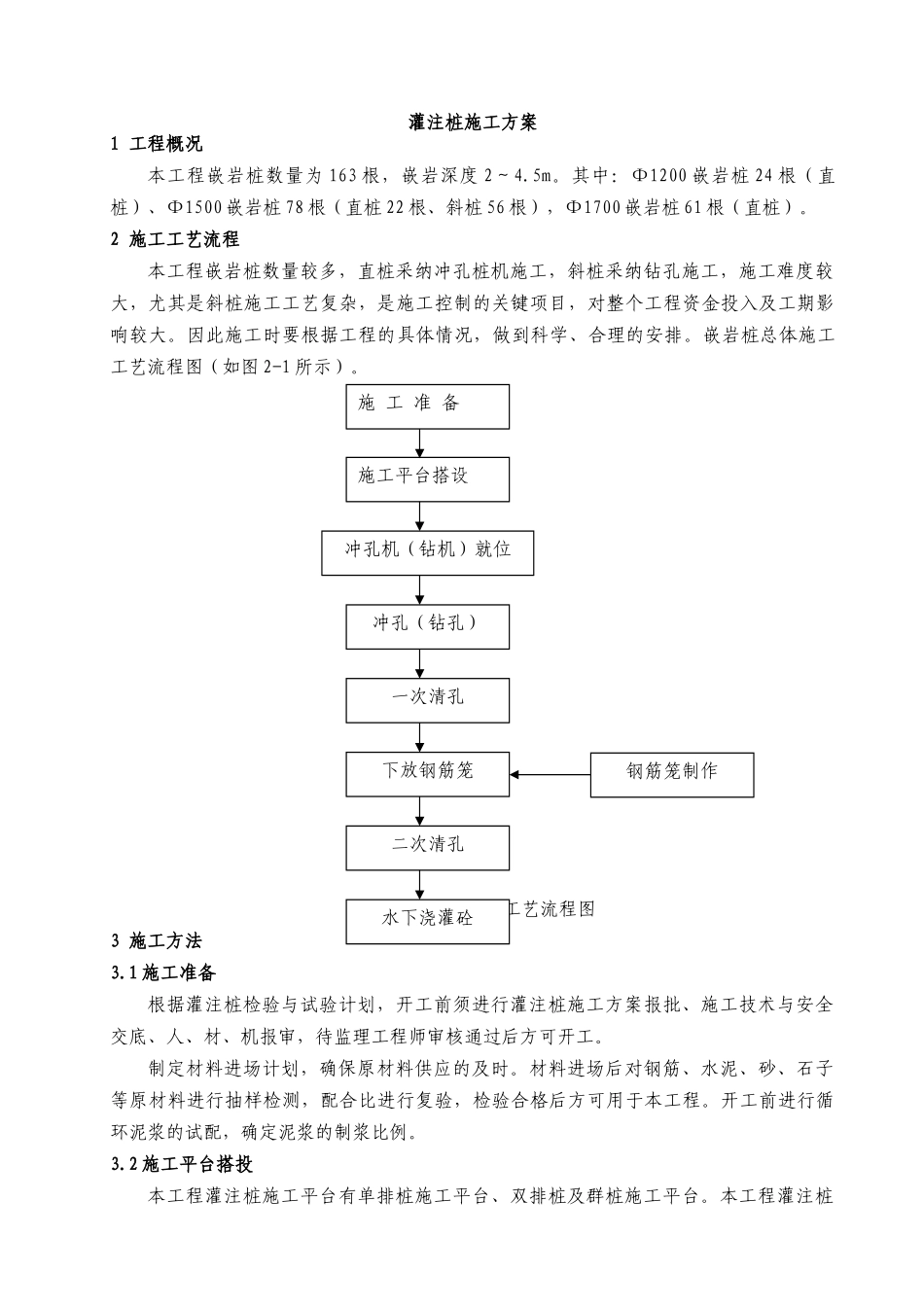 石化码头海上钻孔灌注桩基础施工方案_第1页