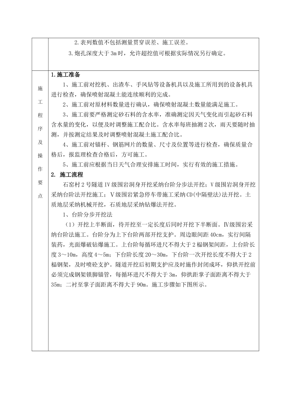 石窑村2号隧道洞身开挖坡施工技术交底_第3页