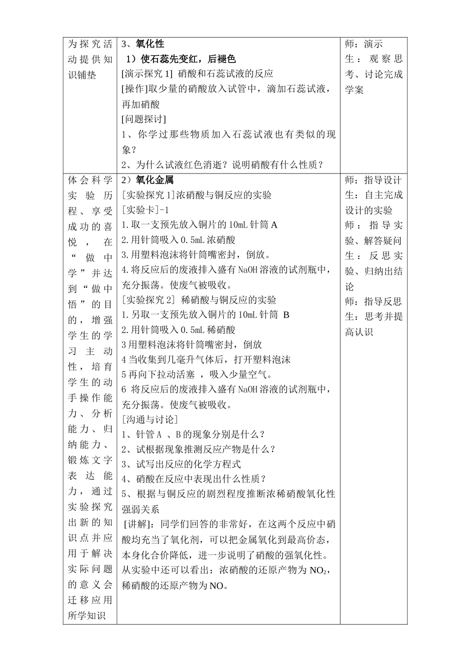 硝酸的性质教案_第2页