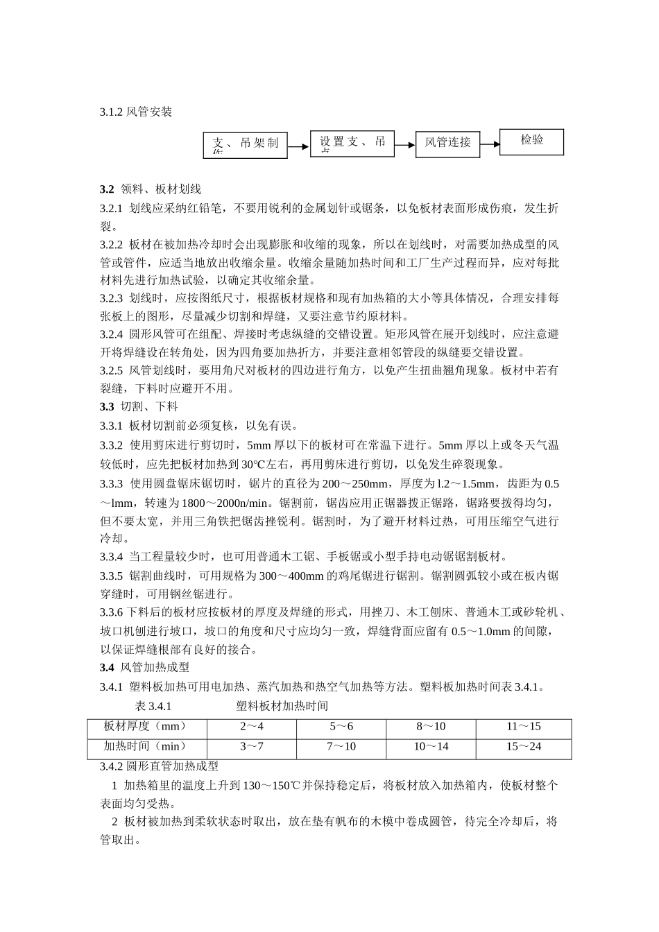 硬聚氯乙烯风管制作安装工艺标准_第2页