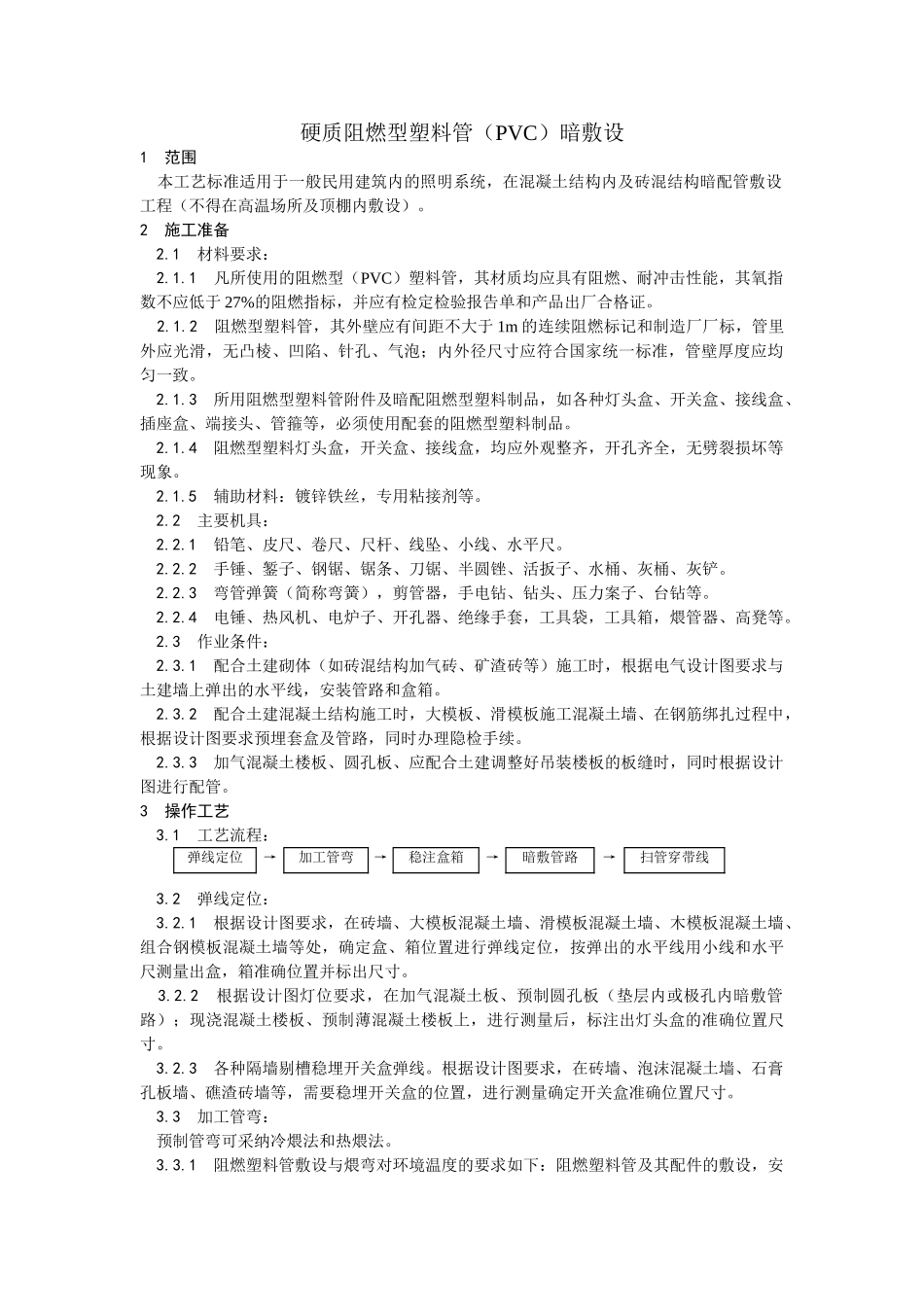 硬质阻燃型塑料管暗敷设_第1页